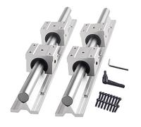 CNCMANS Lot de 2 guides linéaires SBR16 de 1000 mm - Support complet - Guide d'arbre de rail linéaire avec 4 pièces SBR16UU - Bloc coulissant pour appareils d'automatisation industrielle