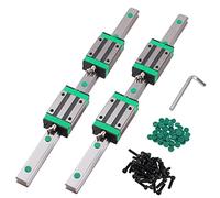 CNCYEAH Ensemble de guidage linéaire 2 pièces HGR25 Rail linéaire 500 mm + 4 blocs coulissants HGH25CA + couvercle de mouvement linéaire C6 + vis M6*16mm pour imprimante 3D CNC