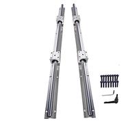 CNCYEAH Lot de 2 guides linéaires SBR12 1500 mm avec poignées, 2 arbres de rail coulissant avec + 4 blocs de chariot linéaire SBR12UU, kit de rails de guidage pour imprimante 3D CNC