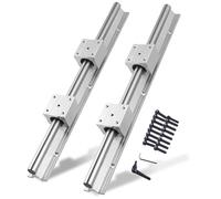 CNCYEAH Rail de guidage linéaire, 2 pièces SBR20 rail linéaire 200 mm jeu de glissières à roulement linéaire avec 2 arbres de guidage linéaire et 4 blocs de roulement SBR20UU Pour imprimante 3D