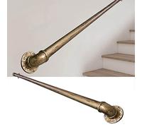 CNFDDM 1ft-20ft Main Courante pour escaliers, Rampe d'escalier en Laiton Antique métal, Industrielle Fer forgé, intérieur extérieur, Porche, Pont, 300cm