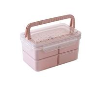 CNfhFRY Boîtes Bento, ensemble de boîtes à lunch portables, contenants alimentaires étanches compartiments séparés, compatibles micro-ondes(Pink B)