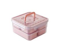CNfhFRY Boîtes Bento, ensemble de boîtes à lunch portables, contenants alimentaires étanches compartiments séparés, compatibles micro-ondes(Pink a)