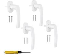 CNKHDZ Lot de 4 poignées de fenêtre en aluminium, poignées de fenêtre en aluminium blanc poignée de porte fenêtre longueur 35 mm serrure pour battants et vasistas installation simple