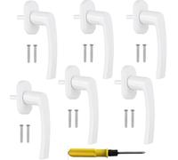 CNKHDZ Lot de 6 poignées de fenêtre en aluminium, poignées de fenêtre en aluminium blanc poignée de porte fenêtre longueur 35 mm serrure pour battants et vasistas installation simple