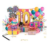 CNLITIHEKA Carte pop-up de 10e anniversaire pour filles et garçons, carte d'anniversaire pour fille, fils, carte d'anniversaire de 10 ans pour lui et elle avec ballons sur le thème de la fête.