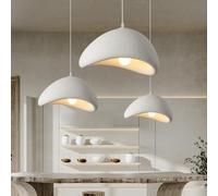 CNMKLM Lampe À Suspension moderne pour salle à manger, cuisine, couloir, restaurant Lustre suspendue E27 Base japonaise Style Wabi-Sabi Nid d'oiseau Luminaire(blanc,50CM)