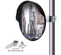 CNQLIS Miroir convexe d'extérieur de 45,7 cm avec support de fixation murale réglable, miroir d'entrée, miroir de trafic d'angle mort pour entrée de garage, parc extérieur
