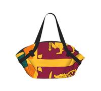 CNTDBU Couverture de pique-nique 2 en 1 avec drapeau du Sri Lanka - Tapis rond pliable et imperméable pour plage, parc - Sac fourre-tout portable avec poches de rangement pour aventures en plein air