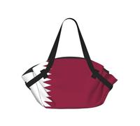 CNTDBU Couverture de pique-nique 2 en 1 avec motif drapeau du Qatar, tapis rond pliable et imperméable pour plage, parc, sac fourre-tout de camping portable avec poches de rangement pour les aventures