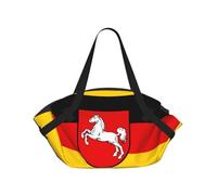 CNTDBU Drapeau de la Basse-Saxe 2 en 1 Sac de pique-nique pliable et étanche Tapis rond pour parc de plage, fourre-tout de camping portable avec poches de rangement pour aventures en plein air