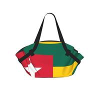 CNTDBU Drapeau du Togo 2 en 1 Couverture de pique-nique Sac Pliable Imperméable Tapis Rond pour Plage Parc Sac de Camping Portable avec Poches de Rangement pour les aventures en plein air