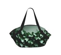 CNTDBU Green Creeper Sac de pique-nique 2 en 1, tapis rond pliable et imperméable pour plage, parc, sac de camping portable avec poches de rangement pour aventures en plein air