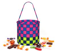 CNTDBU Sac de rangement rond motif néon pour Halloween | Tissu sergé léger réutilisable pouvant contenir des cadeaux essentiels pour une utilisation en fête