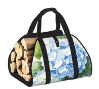 CNTDBU Sac de transport rond bleu pour bois de chauffage, sac de transport en toile robuste pour bûches, sac de transport de bois imperméable avec poignées rembourrées