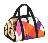 CNTDBU Sac de transport triangulaire coloré pour bois de chauffage, sac fourre-tout en toile robuste pour bûches, transport de bois imperméable avec poignées rembourrées