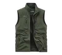 CNYUON Gilet sans Manches for Homme, vêtement d'été Cargo, for Escalade, Chasse, Photographe, pêche, Camping, Travail Gilet Multipoches(Green,8XL)
