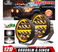CO LIGHT LED feux de conduite tout-terrain 6.5 pouces blanc et ambre DRL Spot-Flood Combo 60000LM dosettes de travail auxiliaires Cubes lumière pour 4x4 1PC 6.5inch Light