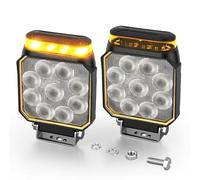 CO LIGHT Phare de Travail LED 4 Pouces 2 en 1 avec Feu d’Avertissement 360° pour Chariot élévateur, excavatrice, Camions Tracteurs Engins de Chantier Véhicules Agricoles 12V 24V