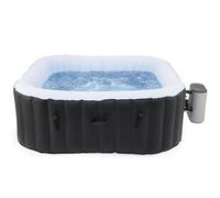 CO-Z Spa Gonflable 4-6 Personnes Carré 1,8m, Bain à Remous Gonflable Extérieur avec 94 Jets de Massage, Chauffage Rapide, Pompe & Couverture, Périphérie de Jardin Terrasse - Noir
