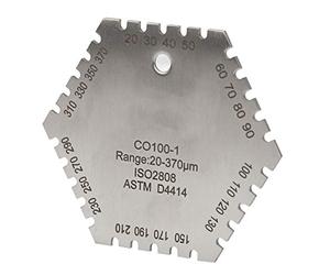 CO100 1 20 370um Acier Inoxydable Hexagonal Film Humide Peigne Jauge D'épaisseur Mètre pour Film de Peinture Humide