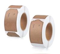 COACOM 600Pcs Autocollants D'Étiquettes en Papier Kraft, Autocollants d'emballage Cadeau, Autocollants Auto-Adhésifs, Adaptés Aux Fêtes d'anniversaire Et Aux Mariages.