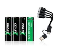 Coast Zithion-X USB-C (4 pcs, AA, 2400 mAh), Batteries + piles