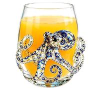 Coastal Glass Tumbler Marine Life Drinking Glass for Home and Parties