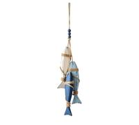 Coastal Tree Ornament - Wooden Starfish Pendant, Fish Hanging Decor for Far