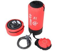 Coasto - Douche Solaire à Pression Extérieure Portable - Réservoir d'eau 11 L - Pompe à Pied - Douchette Portative - Sac Compact - Idéale pour Randonnée, Camping et Tente - PVC et Latex - Rouge