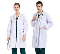 CoatCool Blouse Blanche de Laboratoire pour Femme et Homme, Blouse de Médecin et Cosplay Étudiant