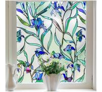 Coavas Film d'intimité pour fenêtre : Film décoratif 3D pour vitrail, Violet, Faux vitrail, Autocollant Statique, Non adhésif, bloquant la Chaleur du Soleil pour Porte de Chambre, Violet, 40 x 100 cm