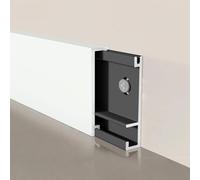 Coayuou Baguette De Finition en Aluminium Lot De 2 X 125 Cm, Moulure Murale Protectrice Durable avec Protection De Sol 1:1 pour Parquet Stratifié, Salon Et Bureau(Diamond White,4cm)