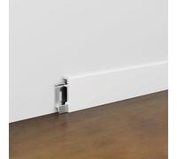 Coayuou Baguette De Plinthe en Aluminium 125 Cm Lot De 2, Protection Murale Durable Et Étanche, Décoration pour Sol Stratifié, Bordure De Sol pour Maison(A-White,4cm)