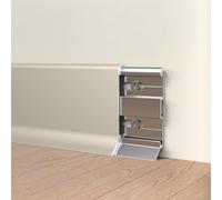 Coayuou Baguette De Protection De Plinthe en Alliage D'Aluminium Anodisé, Lot De 2 X 125 Cm, Durable pour Sol Stratifié, Protection Murale pour Maison Et Bureau(Style 9,4cm)