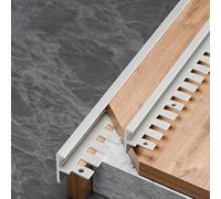Coayuou Bande De Finition De Sol Stratifié en Aluminium Forme F Profilé De Nez De Marche Flexible Barre De Transition pour Sols Carrelage Et Bois Épaisseur 5-18 Mm 90 Cm* 3 Pièces(Silver,5mm)
