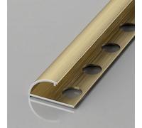 Coayuou Bande De Finition En Aluminium Pour Carrelage - Angle Courbé, Panneau Mural 10/12 Mm, Embout 100 Cm X 2, Étanche, Pour Salle De Bain Et Cuisine(Brushed Bronze,10mm)