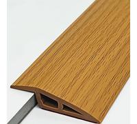 Coayuou Bande De Seuil en PVC 300 Cm Barre De Transition De Sol pour Moquette Profilé De Finition sans Joint 40/50 Mm pour Bois, Carrelage, Tapis Et Zones De Porte(Yellow Oak,50mm)