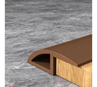 Coayuou Barre De Seuil De Porte en PVC 300 Cm, Bande De Transition De Sol, Profilé De Jonction 3/5/10/15/20 Mm Couvre-Joint pour Carrelage, Parquet Et Moquette(Brown,10mm)