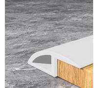 Coayuou Barre De Seuil De Porte en PVC 300 Cm, Bande De Transition De Sol, Profilé De Jonction 3/5/10/15/20 Mm Couvre-Joint pour Carrelage, Parquet Et Moquette(White,10mm)