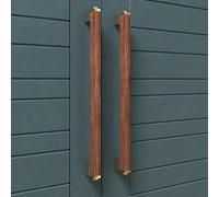 Coayuou Ensemble De Poignées De Porte D’entrée en Cuivre Et Bois Massif 1 Paire - Poignée Barre en Bois Ferrure De Porte pour Porte D’Appartement Longueurs 60/80/120/150 Cm(800MM)