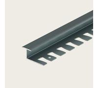 Coayuou Lot de 3 profilés de nez d'escalier en aluminium - 90 cm - Protection des bords pour marches d'escalier - Pour carreaux de 8 à 18 mm - Revêtement d'escalier - B- Gris fer, 15 mm