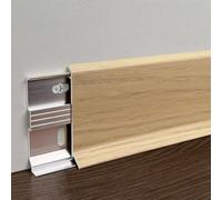 Coayuou Moulure De Finition en Alliage D’Aluminium Effet Bois 125 Cm X 2 Pièces Cache Plinthe Étanche Profilé De Bordure Mur Et Sol pour Cuisine, Salle De Bain Et Salon(KA5601)
