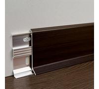 Coayuou Moulure De Finition en Alliage D’Aluminium Effet Bois 125 Cm X 2 Pièces Cache Plinthe Étanche Profilé De Bordure Mur Et Sol pour Cuisine, Salle De Bain Et Salon(KA5612)