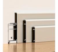 Coayuou Plinthe De Finition en Aluminium 125 Cm - Lot De 2, Protection Murale Et Profil De Chant De Sol pour Parquet Stratifié Et Sols en Bois, Moulure Protectrice pour Salon(Style 5,6cm)