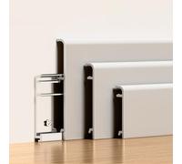 Coayuou Plinthe De Finition en Aluminium 125 Cm - Lot De 2, Protection Murale Et Profil De Chant De Sol pour Parquet Stratifié Et Sols en Bois, Moulure Protectrice pour Salon(Style 4,8cm)