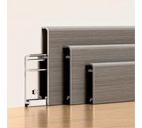 Coayuou Plinthe De Finition en Aluminium 125 Cm - Lot De 2, Protection Murale Et Profil De Chant De Sol pour Parquet Stratifié Et Sols en Bois, Moulure Protectrice pour Salon(Style 9,6cm)