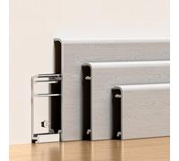 Coayuou Plinthe De Finition en Aluminium 125 Cm - Lot De 2, Protection Murale Et Profil De Chant De Sol pour Parquet Stratifié Et Sols en Bois, Moulure Protectrice pour Salon(Style 6,8cm)