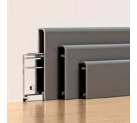 Coayuou Plinthe De Finition en Aluminium 125 Cm - Lot De 2, Protection Murale Et Profil De Chant De Sol pour Parquet Stratifié Et Sols en Bois, Moulure Protectrice pour Salon(Style 2,6cm)