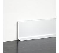 Coayuou Plinthe De Finition en Aluminium Anodisé 4 Pièces* 125 Cm Chacune Profil De Bordure De Sol, Protection Murale pour Parquet Stratifié Et Sols en Bois - Idéal Salon(White,8cm)